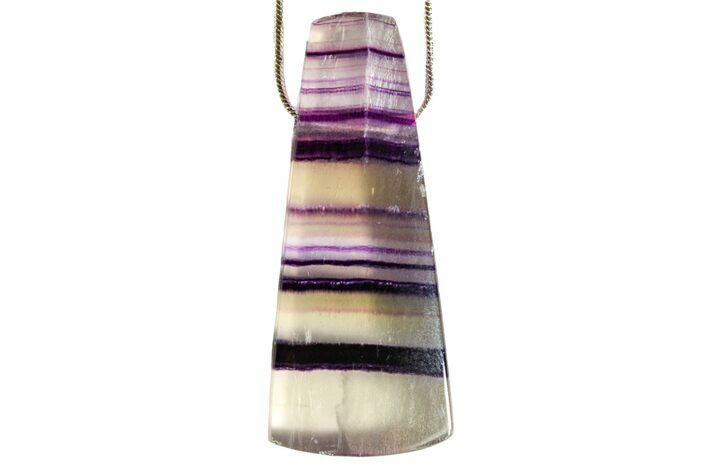 Gorgeous, Banded Fluorite Pendant with Snake Chain Necklace #171037